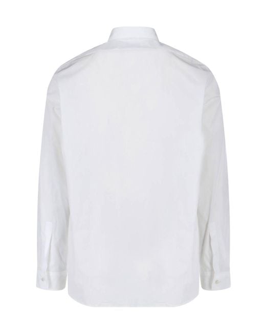 Jil Sander White Button-Up Long-Sleeved Shirt for men