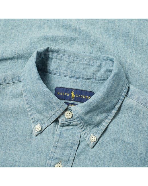 Polo Ralph Lauren Blue Pony Embroidered Curved Hem Shirt for men