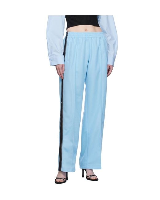 Alexander Wang Blue Logo-Stripe Track Pants