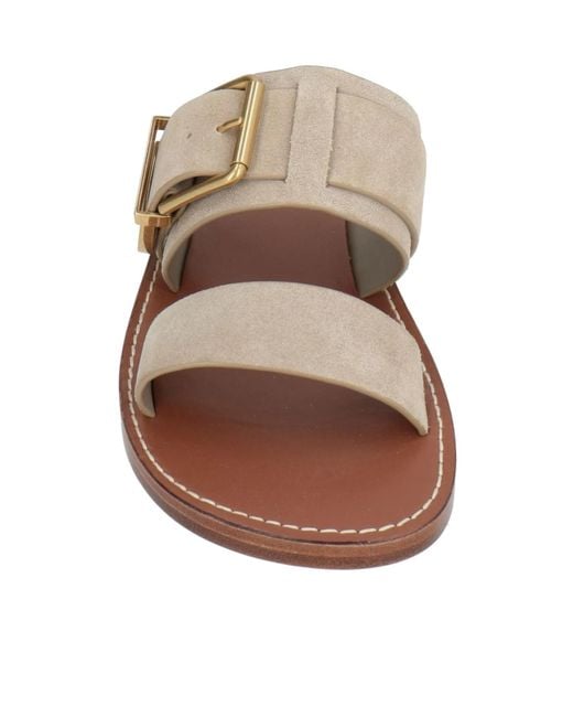Chloé Brown Simple Round-Toe Sandals