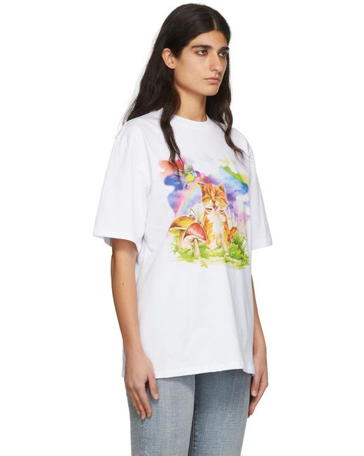MSGM White Round-Necked T-Shirt