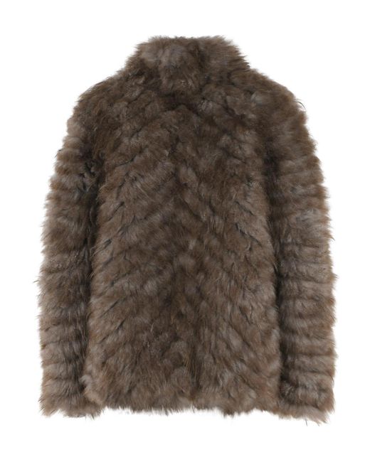 Simonetta Ravizza Brown Lapel Jacket Made Of Cashmere Goat Fur