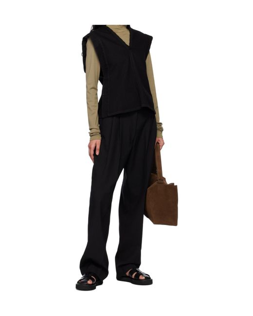 Studio Nicholson Black Sperro Pleated Pants