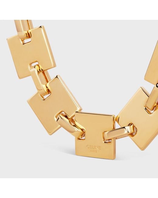 Céline Metallic Square Necklace