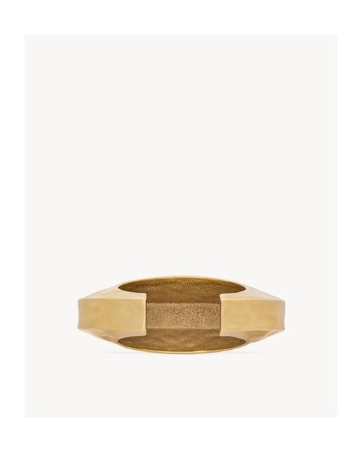 Saint Laurent Metallic Plateau Dome Cuff