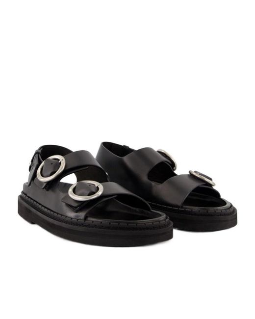 AMI Black Buckle Sandals for men