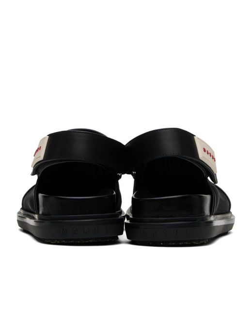 Marni Black Back Strap Mules