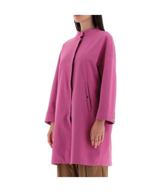 Herno Pink High-Neck Concealed-Fastening Coat