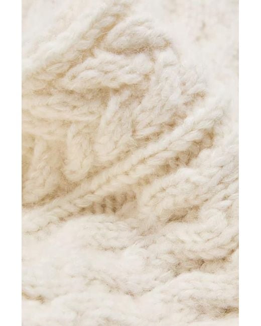 Moncler White Tricot Fringed Knit Scarf