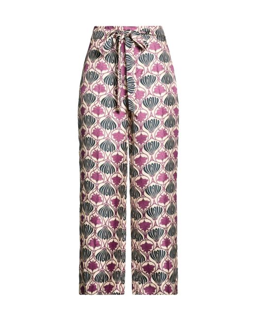 Max Mara White Printed Casual Trousers