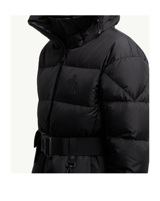 Moncler Black Grenoble Buckled Waist Padded Jacket