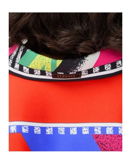 Versace Multicolor Printed Silk Twill Shirt