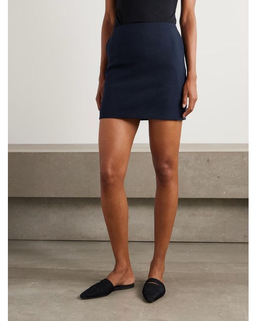 TOVE Blue Jeanette Wool-Twill Mini Skirt