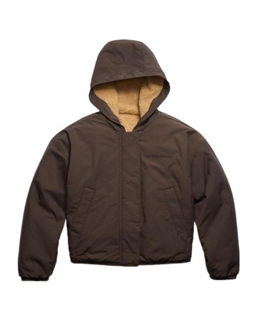 Canada Goose Brown Alberni Reversible Fleece Hooded Jacket