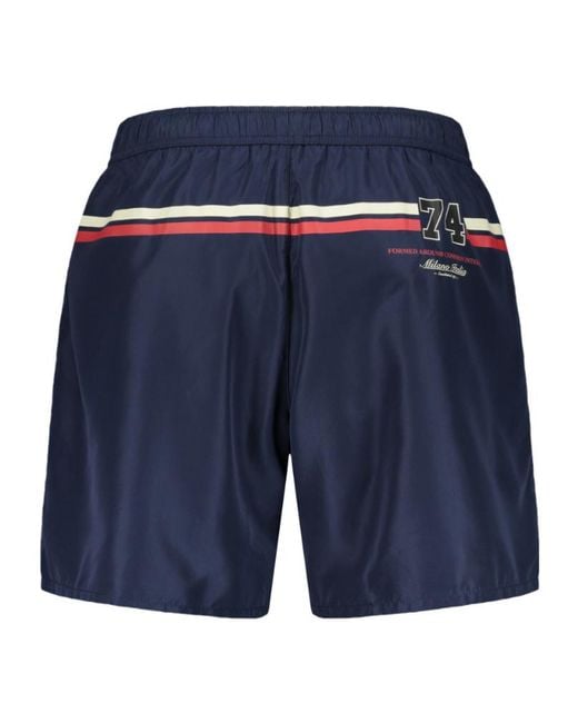 Iceberg Blue Logo Trim Swim Shorts for men