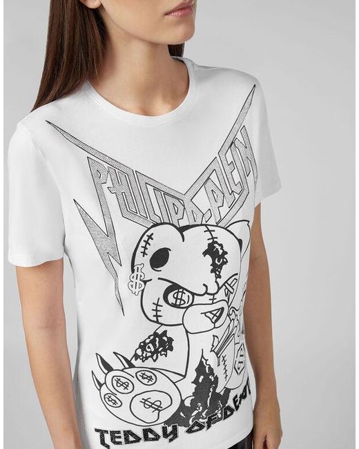 Philipp Plein White Logo Details T-Shirt