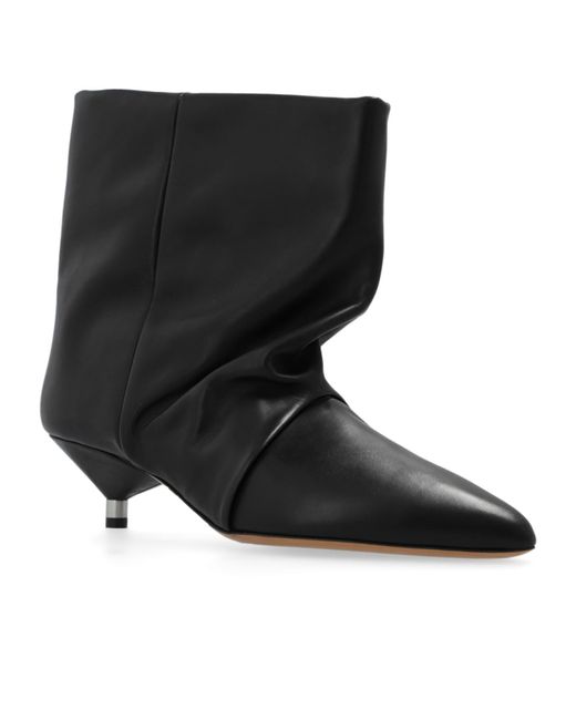 Isabel Marant Black Heeled Pointed Toe Ankle Boots