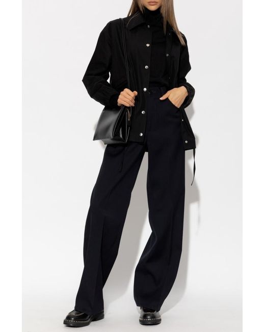 Jil Sander Blue High Waist Straight Leg Trousers