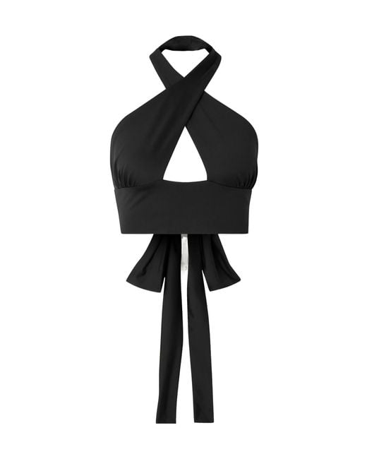 Magda Butrym Black Tie-Back Crisscross Swim Bra