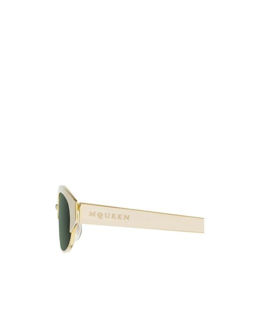 McQueen White Eyewear Oval Frame Sunglasses