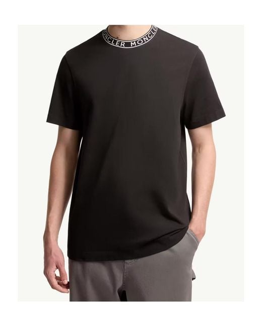 Moncler Black Logo-Trimmed T-Shirt for men