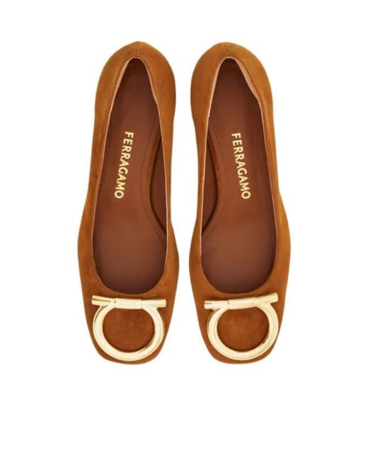 Ferragamo Brown Maxi Gancini Pump