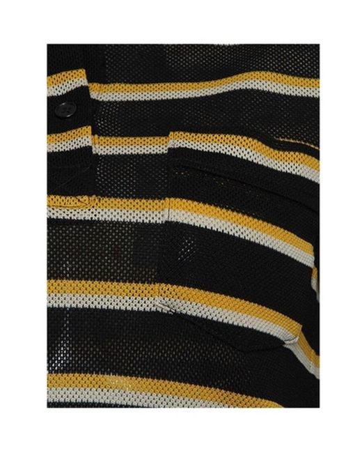 Proenza Schouler Black Striped Polo Shirt for men