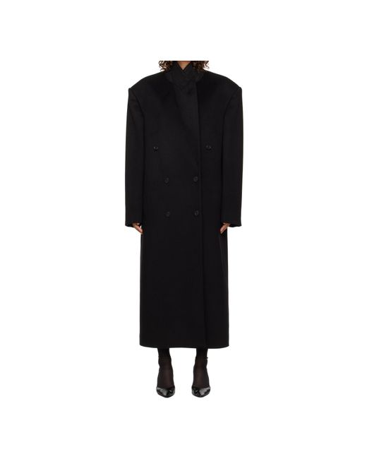 The Row Black Double-Breasted Coat