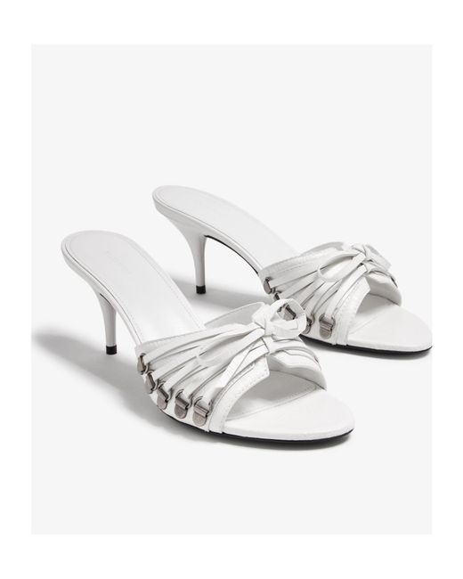 Balenciaga White Cagole Heeled Sandals