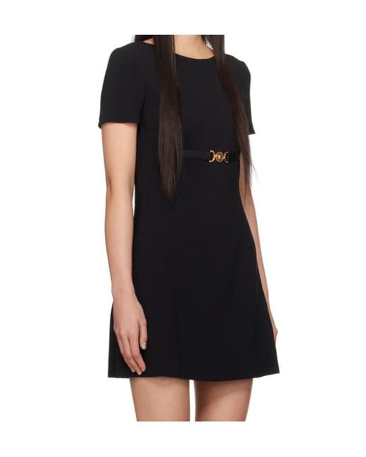 Versace Black Medusa '95 Crewneck Mini Dress