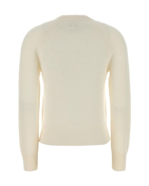 A.P.C. White Alissa Logo-Print Raglan-Sleeve Sweater