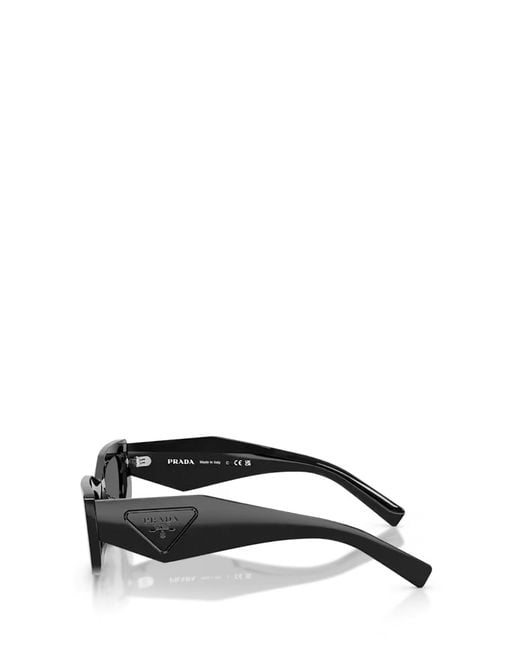 Prada White Eyewear Triangular Logo Butterfly Frame Sunglasses