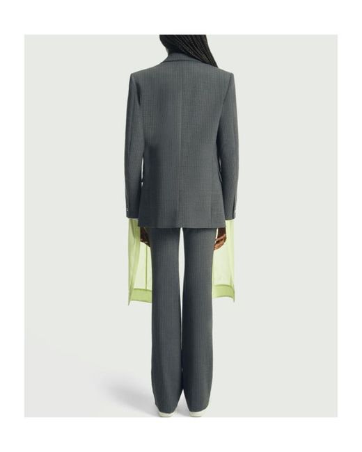 Coperni Green Pinstriped Double-Breasted Blazer