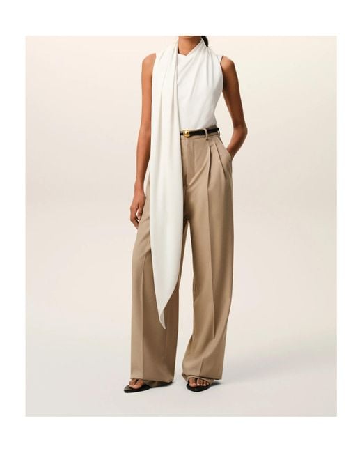 AMI White Ami Decorative Tab Sleeveless Top