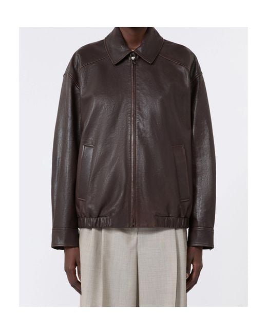 Weekend by Maxmara Brown Wkdcose Zipped Bomber Jacket