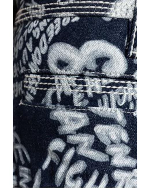 DSquared² Blue Pattern-Printed Denim Shorts