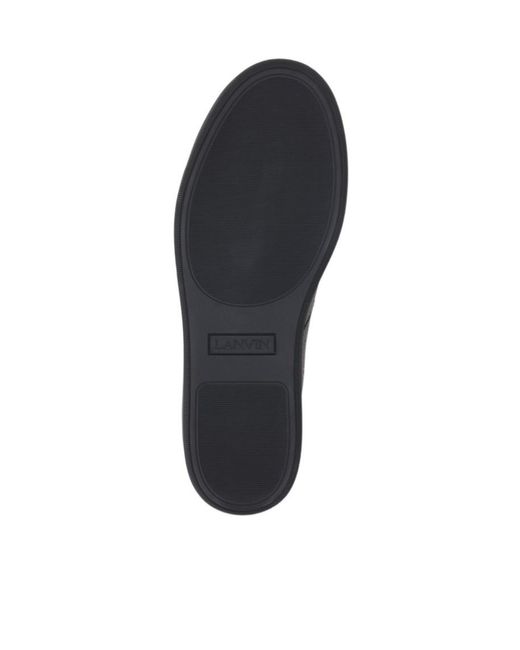 Lanvin Black Grained Leather Sneakers for men