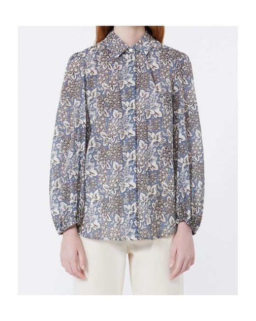 Weekend by Maxmara Gray Periodi All-Over Printed Shirt