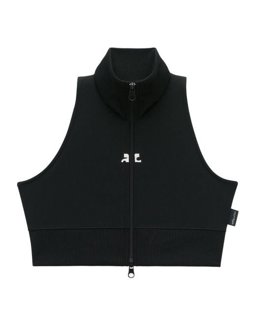 Courreges Black Courrèges Interlock Tracksuit Cropped Vest