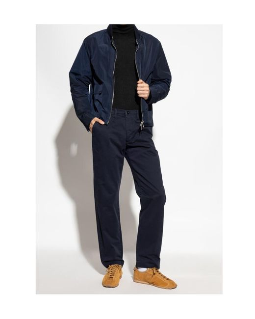 Officine Generale Blue Officine Générale Zip-Front Bomber Jacket for men