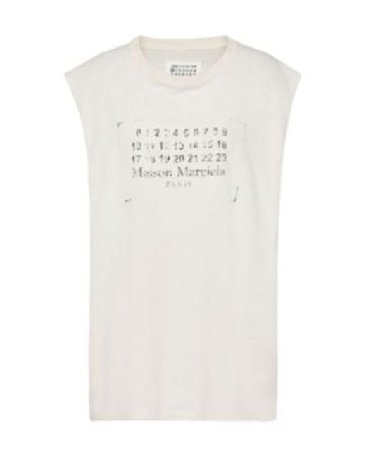 Maison Margiela White Crewneck Sleeveless Top