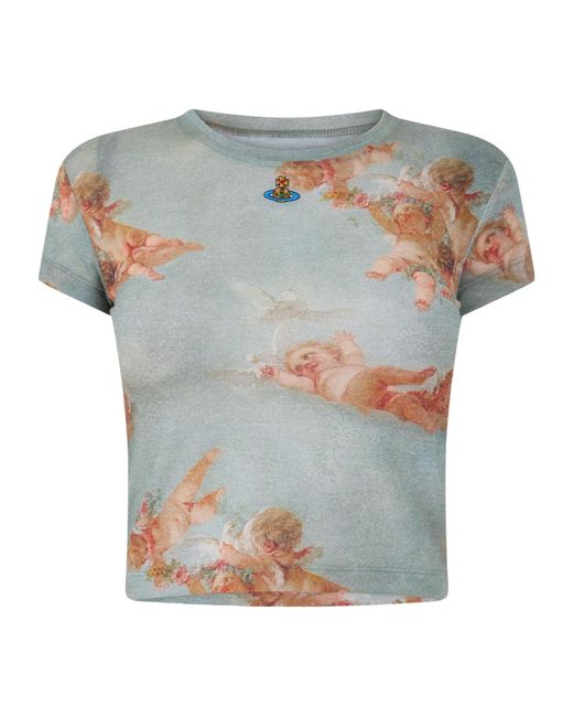 Vivienne Westwood Gray Printed Short-Sleeve Fitted T-Shirt