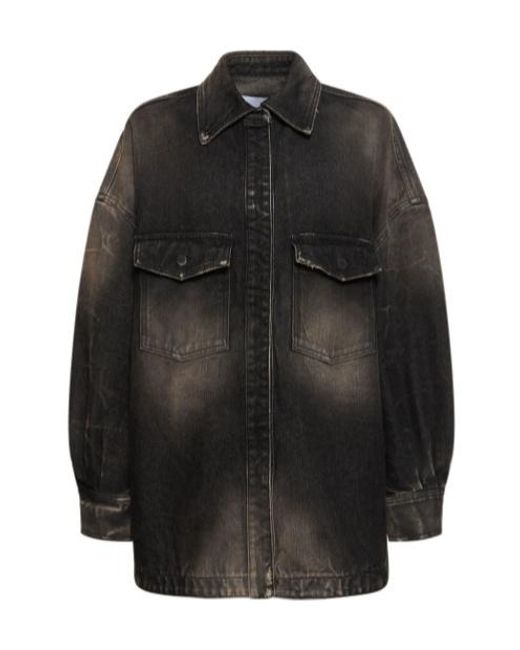 The Attico Black Pocket Denim Shirt Jacket