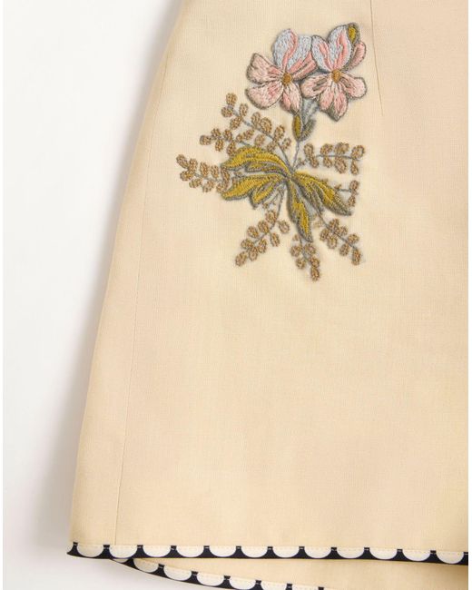 Valentino Natural Embroidered Shorts