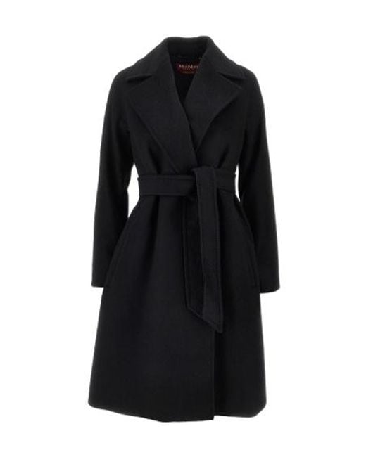 Max Mara Black Studio Dravenna Belted Coat