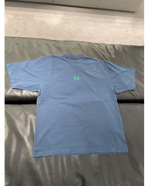 Balenciaga Blue Laurel Classic Medium Fit T-Shirt for men
