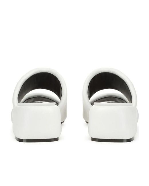 Sergio Rossi White Spongy 45Mm Leather Sandals