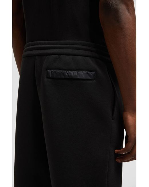 Moncler Black Logo Patch Cotton Neoprene Sweatpants for men