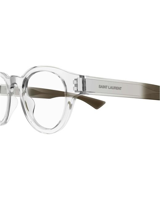 Saint Laurent White Eyewear Sl 792 Round Glasses for men