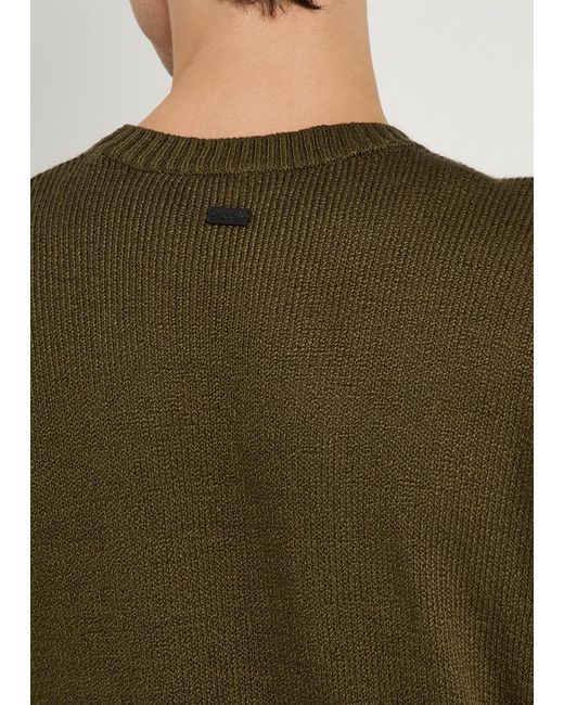 Tod's Green Crew-Neck Cotton-Knit Jumper for men